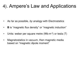 4). Ampere’s Law and Applications