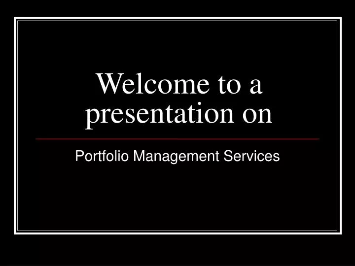portfolio management services