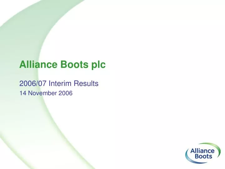 alliance boots plc