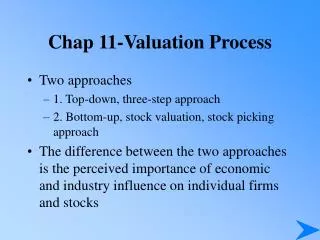 Chap 11-Valuation Process