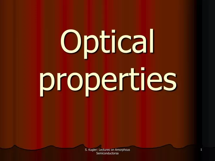optical properties