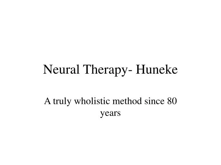 neural therapy huneke