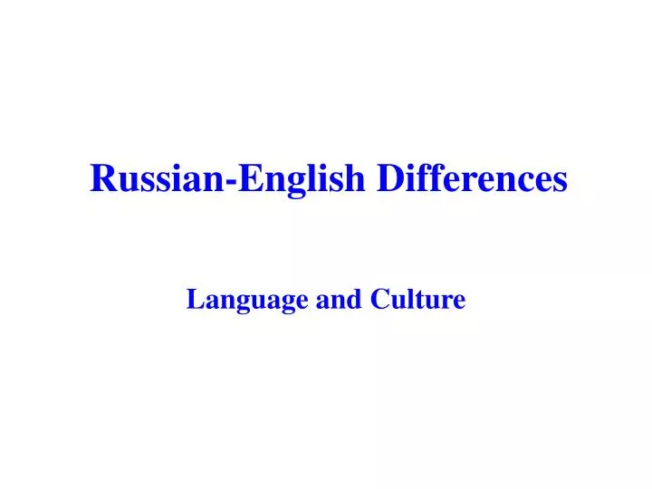 russian english differences