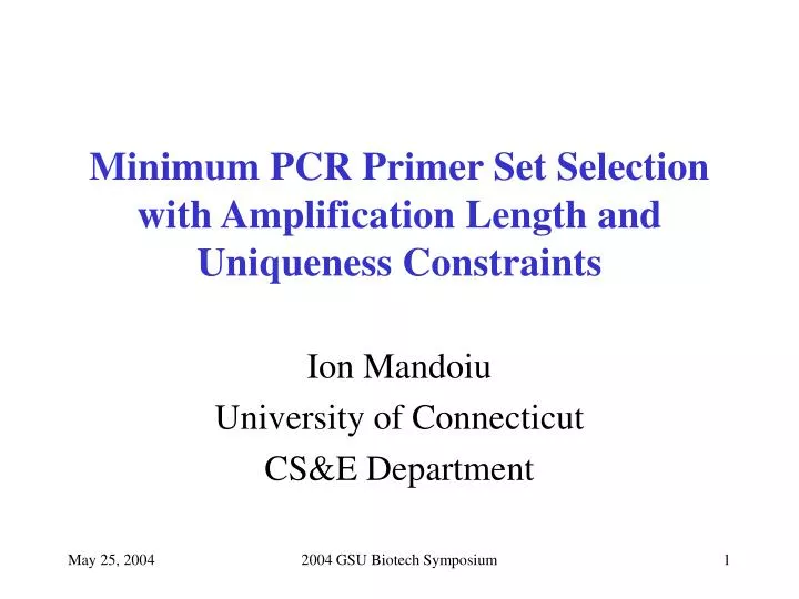 minimum pcr primer set selection with amplification length and uniqueness constraints