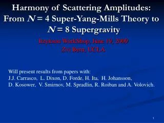 Harmony of Scattering Amplitudes: From N = 4 Super-Yang-Mills Theory to N = 8 Supergravity