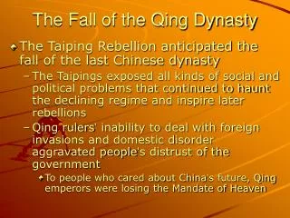 The Fall of the Qing Dynasty
