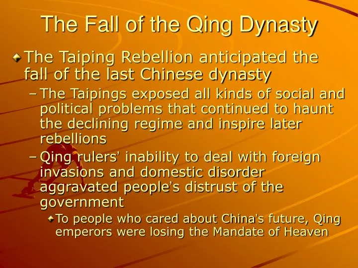 the fall of the qing dynasty