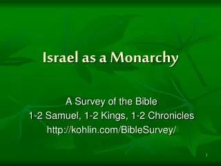 Israel as a Monarchy