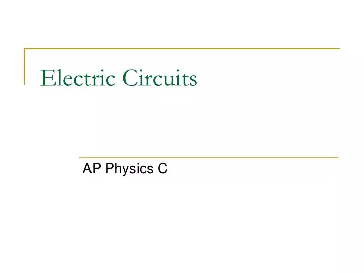 electric circuits