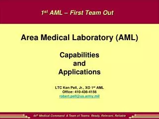 1 st AML – First Team Out