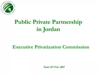 Public Private Partnership in Jordan