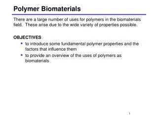 Polymer Biomaterials