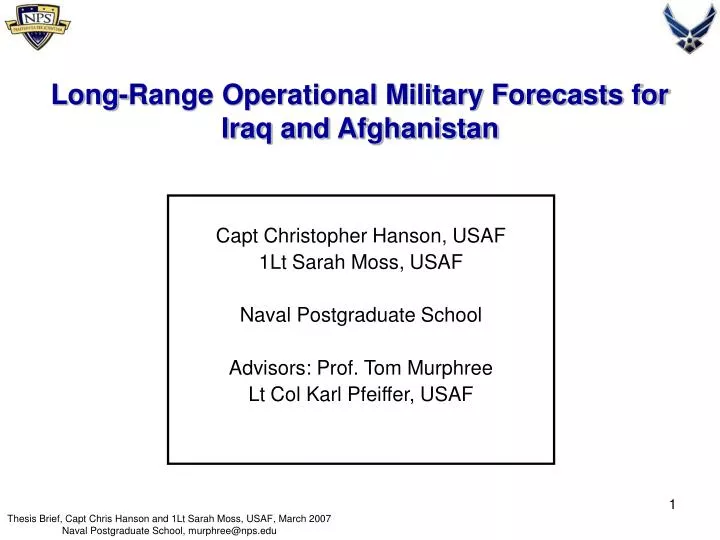 long range operational military forecasts for iraq and afghanistan