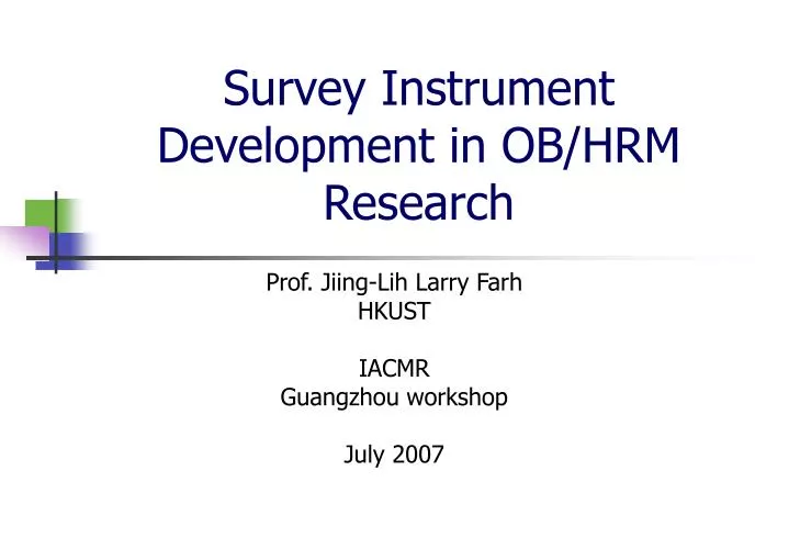 survey instrument development in ob hrm research