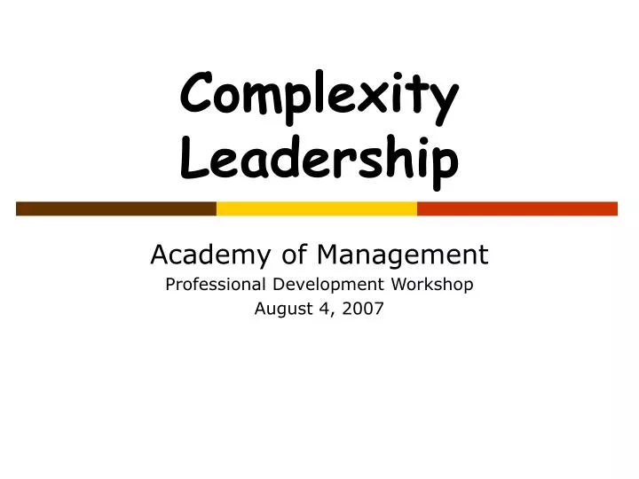 complexity leadership