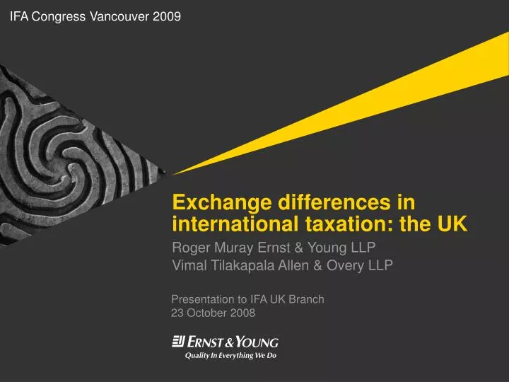 exchange differences in international taxation the uk