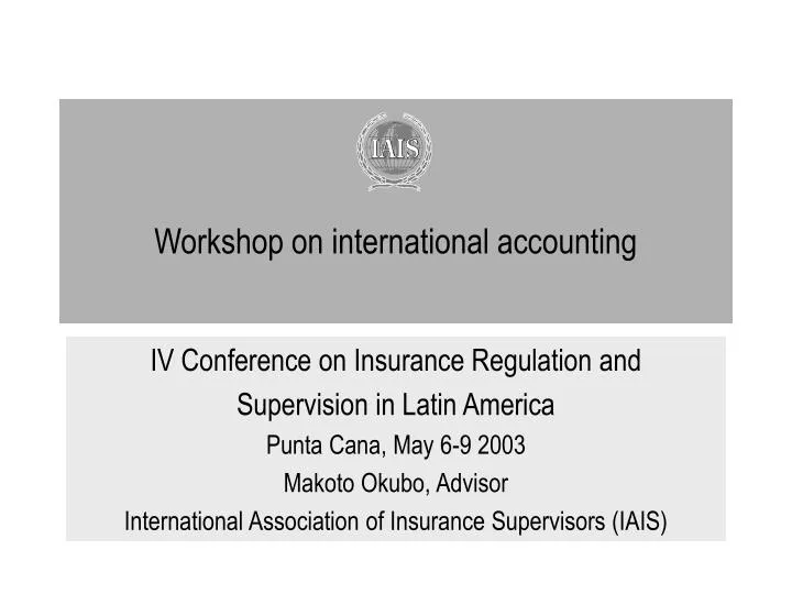 workshop on international accounting