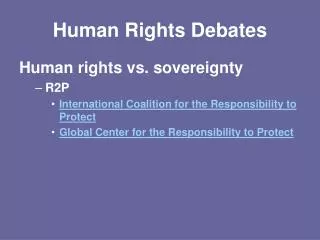 Human Rights Debates