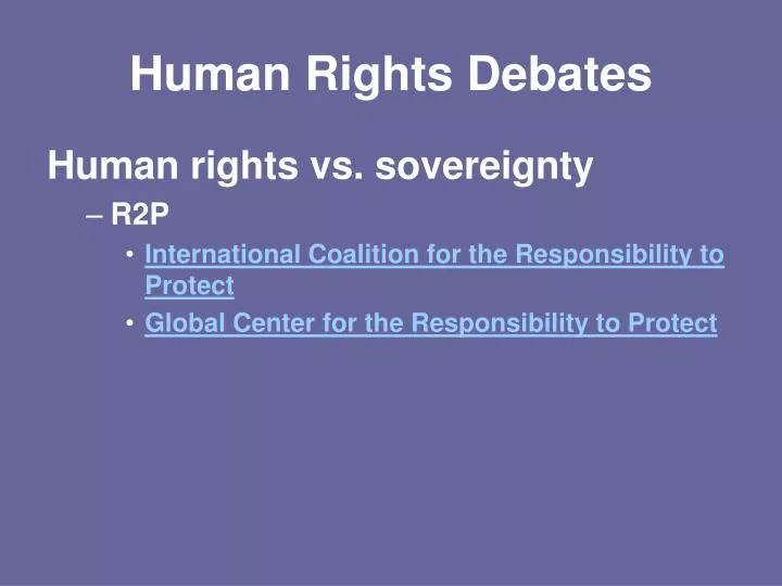 human rights debates