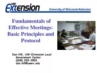 Fundamentals of Effective Meetings: Basic Principles and Protocol
