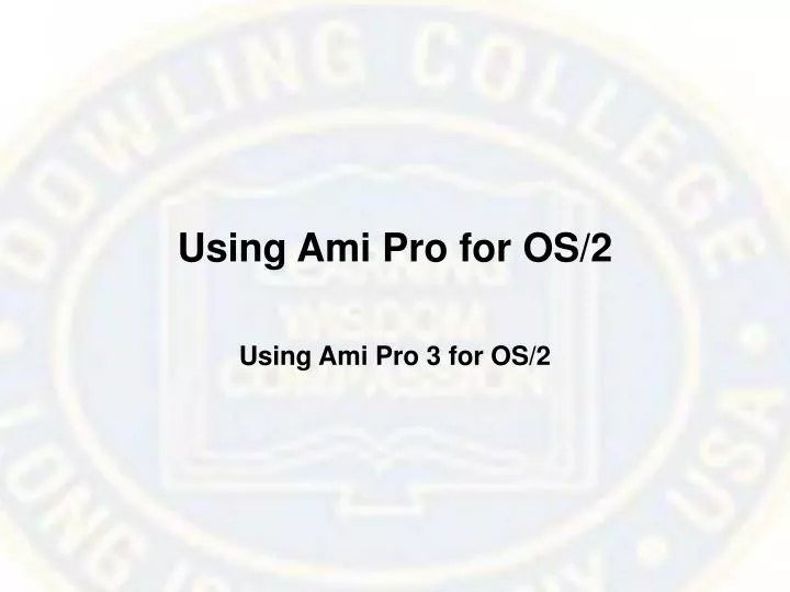 using ami pro for os 2