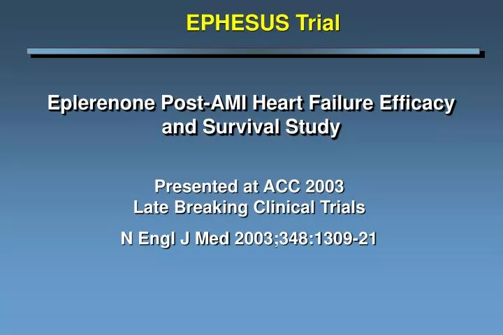 eplerenone post ami heart failure efficacy and survival study