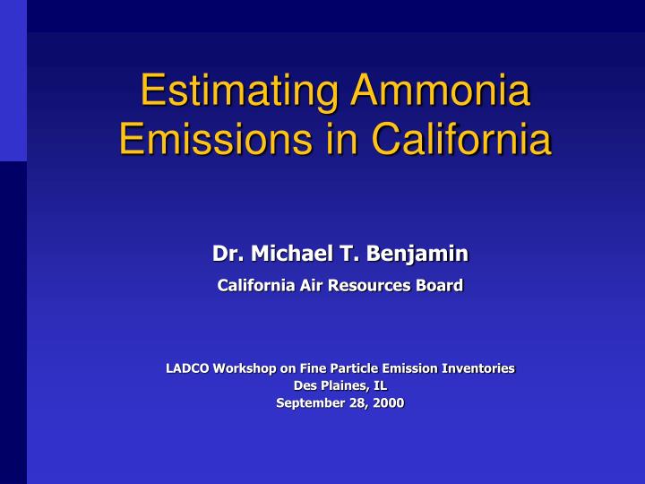estimating ammonia emissions in california