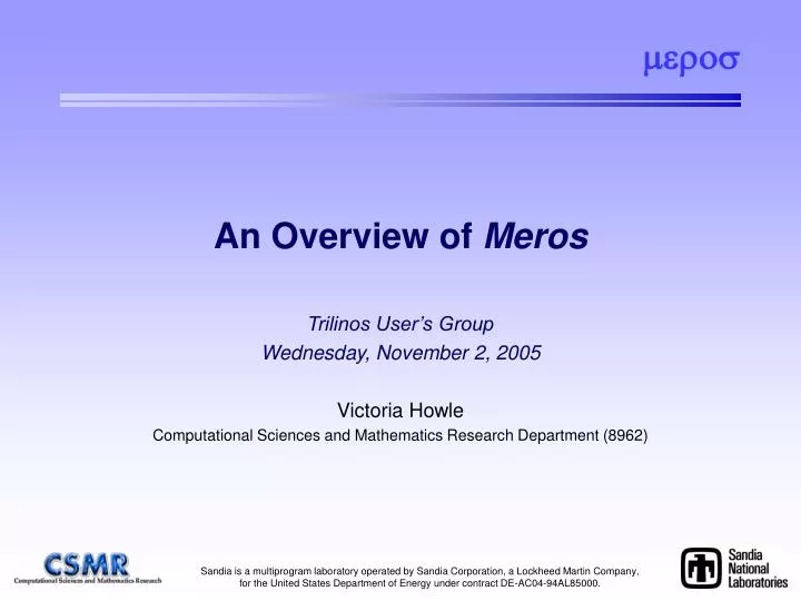 an overview of meros