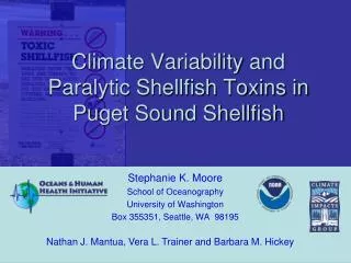 Climate Variability and Paralytic Shellfish Toxins in Puget Sound Shellfish