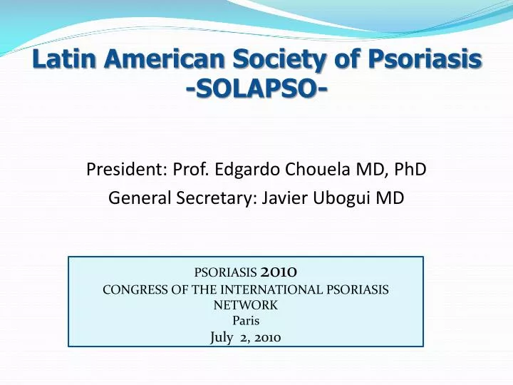 latin american society of psoriasis solapso
