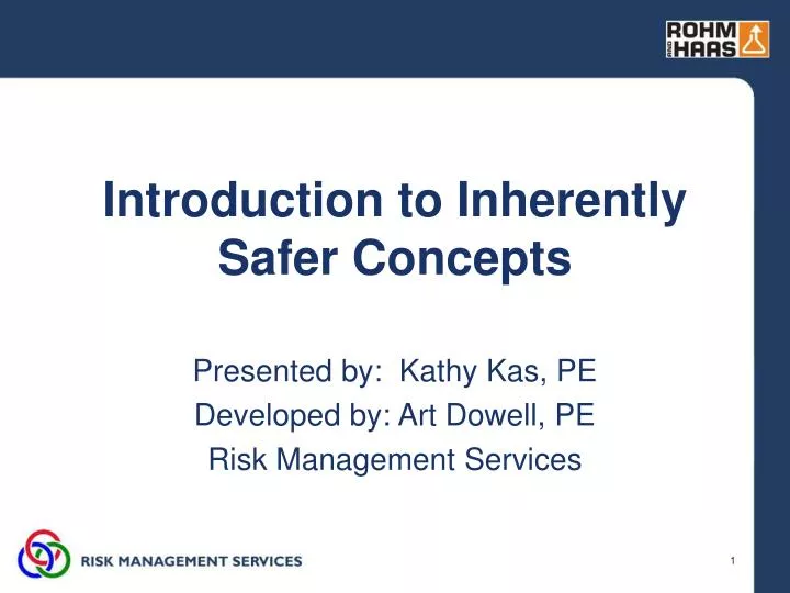 introduction to inherently safer concepts