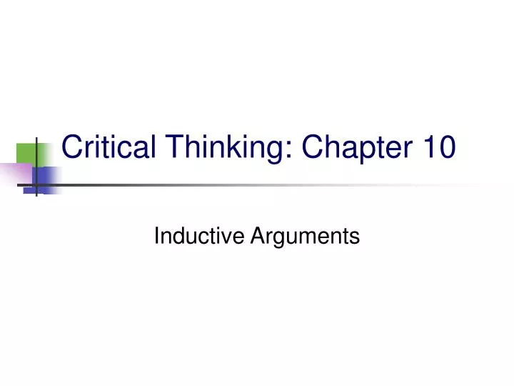 critical thinking chapter 10