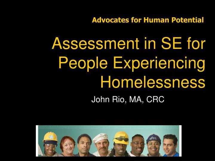 assessment in se for people experiencing homelessness
