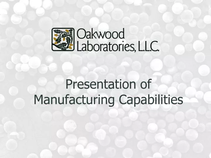 presentation of manufacturing capabilities