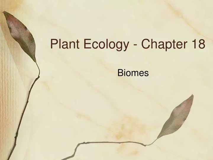 plant ecology chapter 18