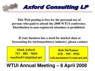 WTUI Annual Meeting – 8 April 2008