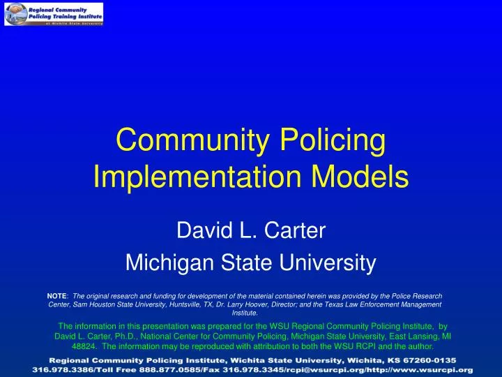 community policing implementation models