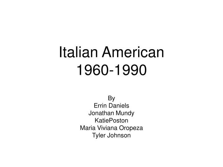 italian american 1960 1990