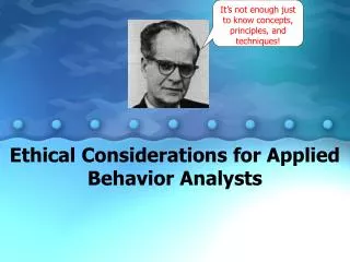 Ethical Considerations for Applied Behavior Analysts