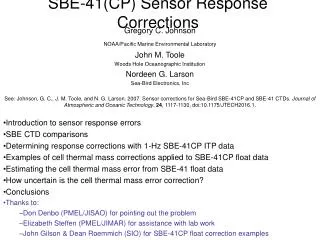 SBE-41(CP) Sensor Response Corrections