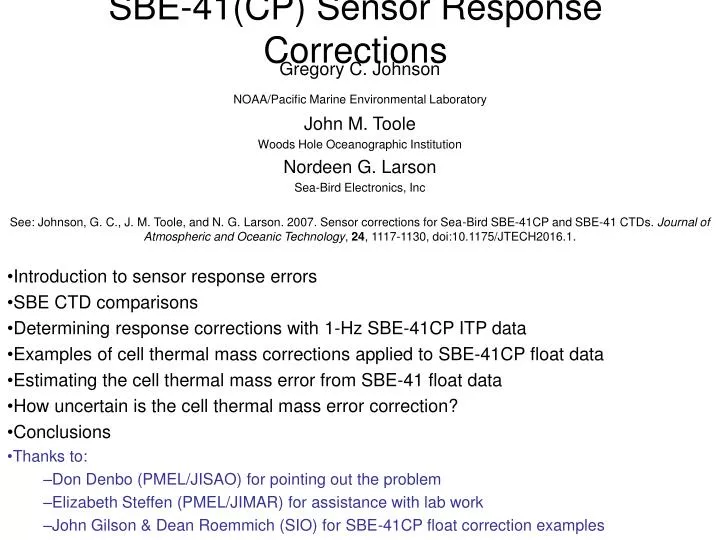sbe 41 cp sensor response corrections
