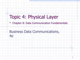 Topic 4: Physical Layer - Chapter 8: Data Communication Fundamentals