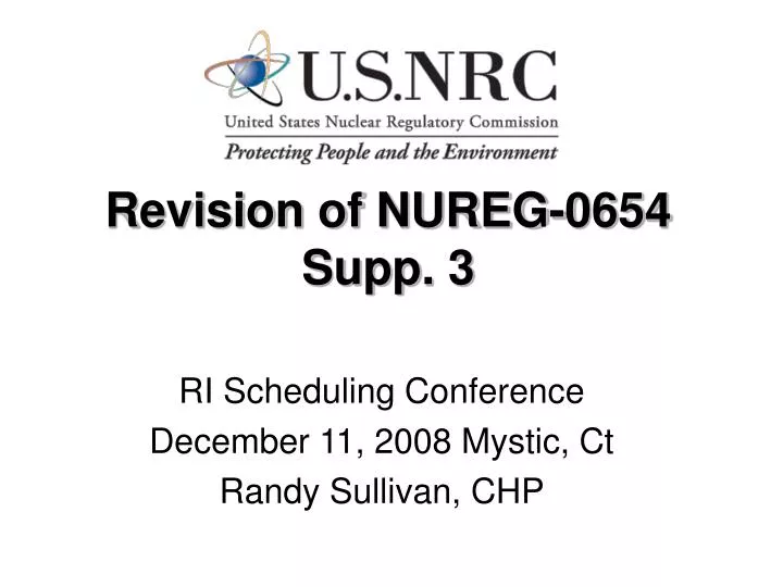 revision of nureg 0654 supp 3