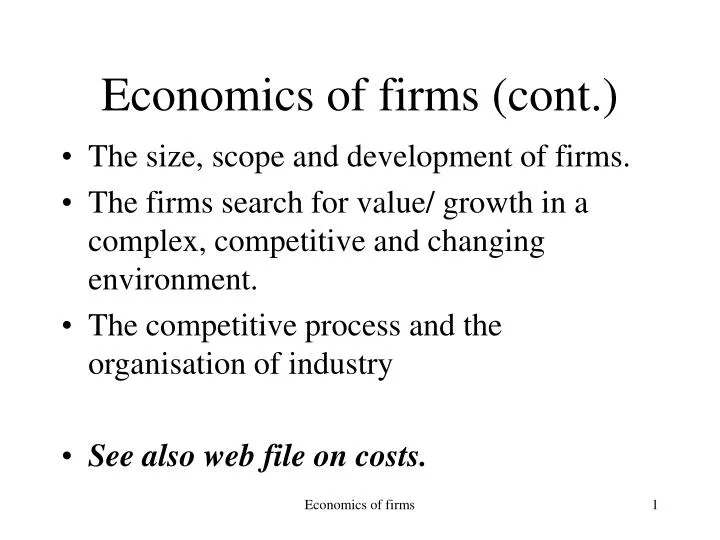 economics of firms cont