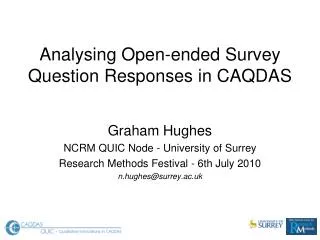 Analysing Open-ended Survey Question Responses in CAQDAS