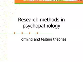 Research methods in psychopathology