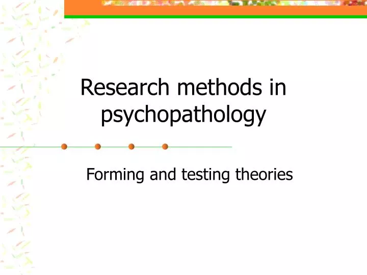 research methods in psychopathology
