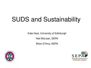 SUDS and Sustainability