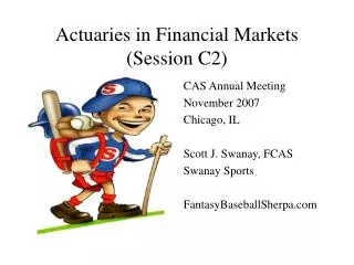 Actuaries in Financial Markets (Session C2)