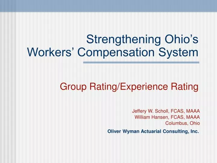 strengthening ohio s workers compensation system